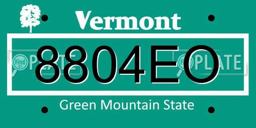 8804EO Vermont License Plate