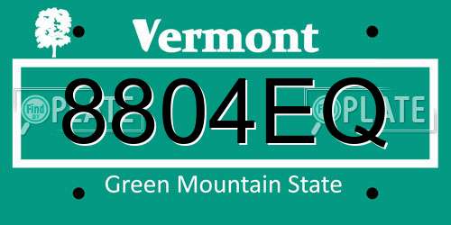 8804EQ Vermont License Plate
