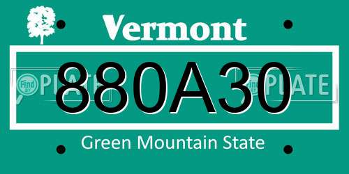 880A30 Vermont License Plate