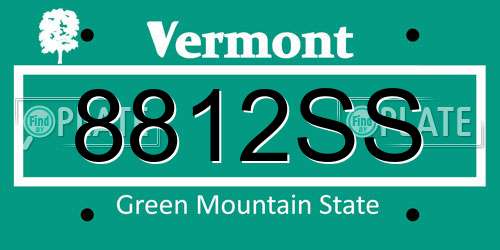 8812SS Vermont License Plate