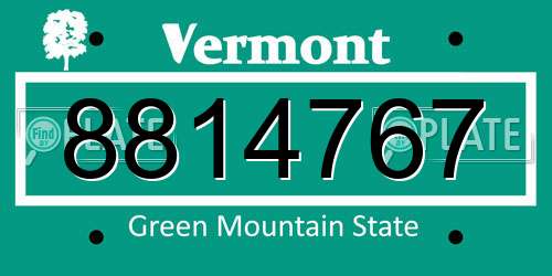 8814767 Vermont License Plate