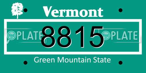 8815 Vermont License Plate