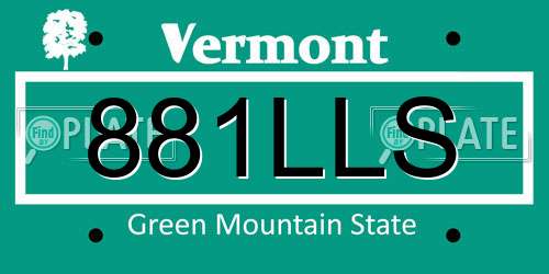 881LLS Vermont License Plate
