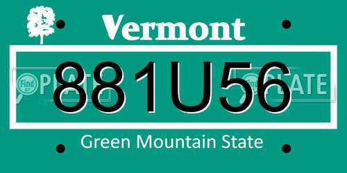 881U56 Vermont License Plate