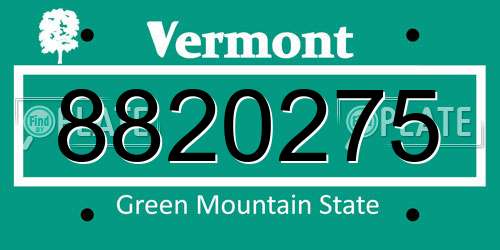 8820275 Vermont License Plate