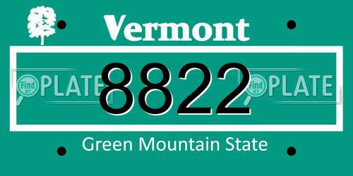 8822 Vermont License Plate