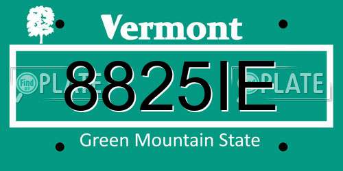 8825IE Vermont License Plate