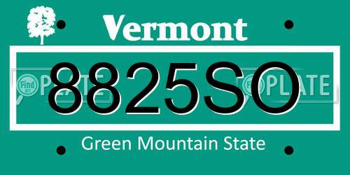 8825SO Vermont License Plate