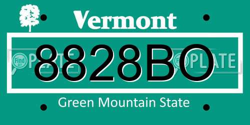 8828BO Vermont License Plate