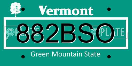 882BSO Vermont License Plate