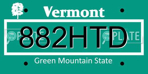 882HTD Vermont License Plate