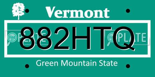882HTQ Vermont License Plate