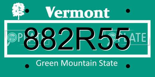 882R55 Vermont License Plate