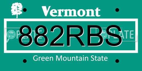 882RBS Vermont License Plate