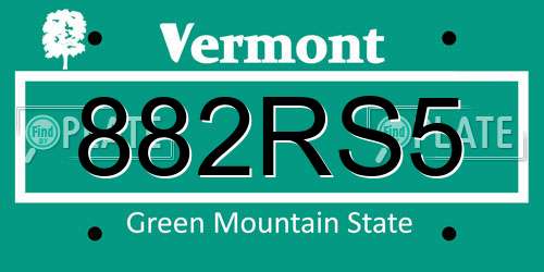 882RS5 Vermont License Plate