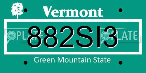 882SI3 Vermont License Plate