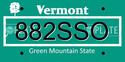 882SSO Vermont License Plate