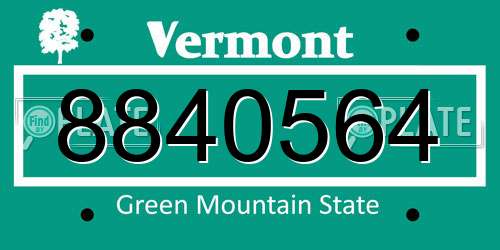 8840564 Vermont License Plate