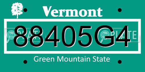 88405G4 Vermont License Plate