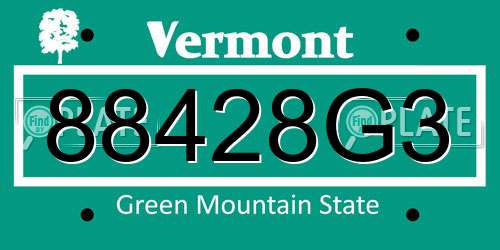 88428G3 Vermont License Plate
