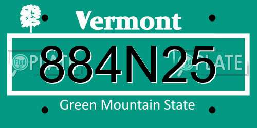 884N25 Vermont License Plate