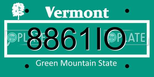 8861IO Vermont License Plate
