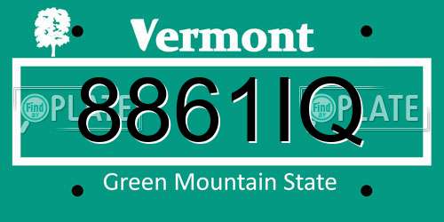 8861IQ Vermont License Plate
