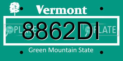 8862DI Vermont License Plate