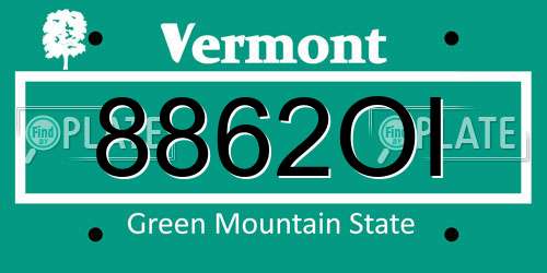 8862OI Vermont License Plate