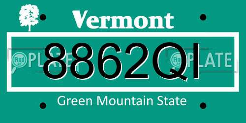 8862QI Vermont License Plate