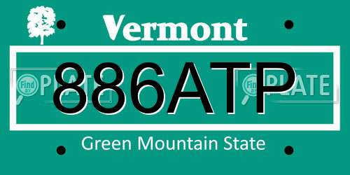 886ATP Vermont License Plate