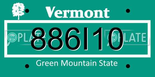 886I10 Vermont License Plate