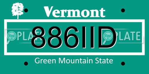 886IID Vermont License Plate