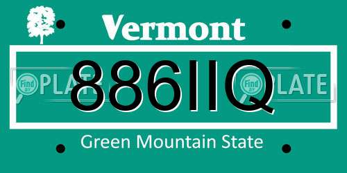 886IIQ Vermont License Plate