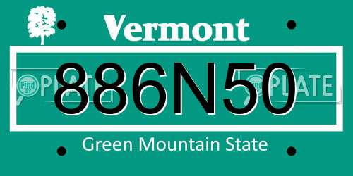 886N50 Vermont License Plate