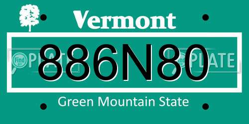886N80 Vermont License Plate