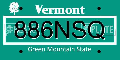 886NSQ Vermont License Plate