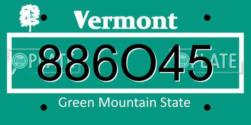 886O45 Vermont License Plate
