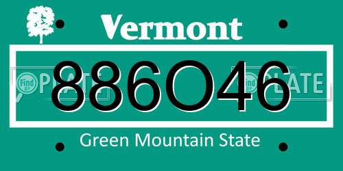 886O46 Vermont License Plate