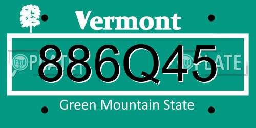 886Q45 Vermont License Plate