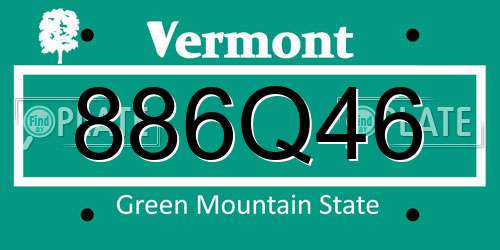 886Q46 Vermont License Plate