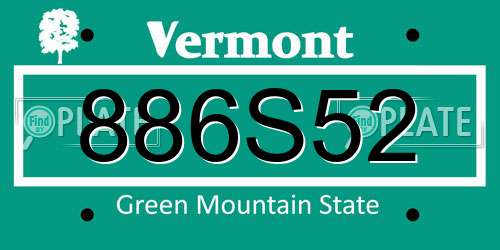 886S52 Vermont License Plate