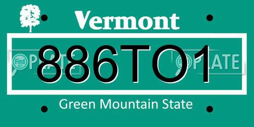 886TO1 Vermont License Plate