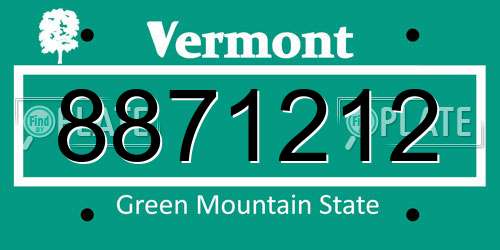 8871212 Vermont License Plate