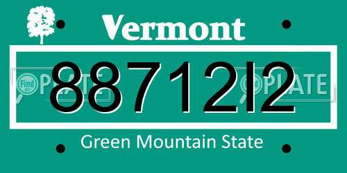 88712I2 Vermont License Plate