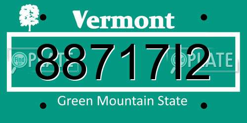 88717I2 Vermont License Plate