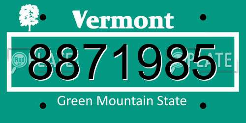 8871985 Vermont License Plate