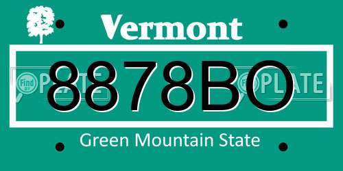 8878BO Vermont License Plate