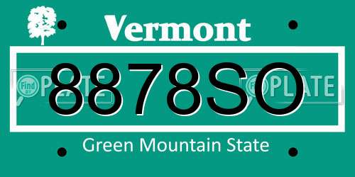 8878SO Vermont License Plate