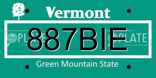 887BIE Vermont License Plate